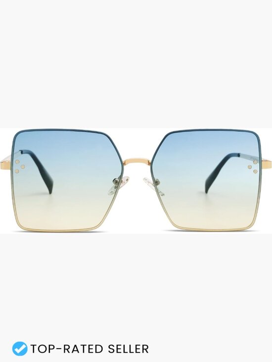 Trendy Square Sunglasses Oversized Designer Style UV Protection Sunnies Shades main image 5